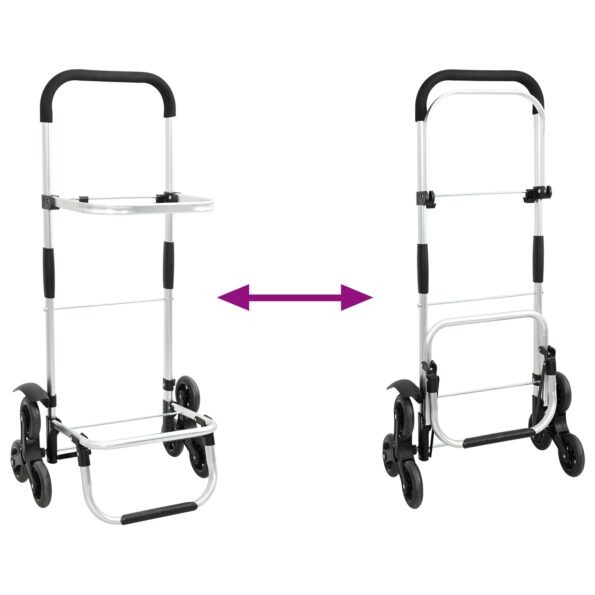 vidaXL Nákupný vozík s kolieskami a nastaviteľnou rukoväťou Sivá 40 L – Obrázok 13