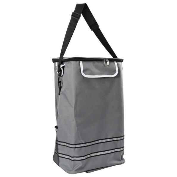 vidaXL Nákupný vozík s kolieskami a nastaviteľnou rukoväťou Sivá 40 L – Obrázok 2