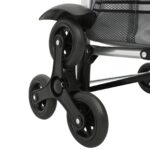 vidaXL Nákupný vozík s kolieskami a nastaviteľnou rukoväťou Sivá 40 L – Obrázok 7