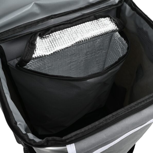 vidaXL Nákupný vozík s kolieskami a nastaviteľnou rukoväťou Sivá 40 L – Obrázok 9