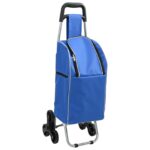 vidaXL Nákupný vozík so schodiskovým lezecem Modrý 38 L