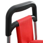 vidaXL Nákupný vozík s kolesami Červený 35 L – Obrázok 4