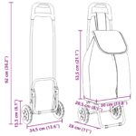 vidaXL Nákupný vozík s kolesami Červený 35 L – Obrázok 5