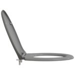 vidaXL Rýchloupínacie sedadlo WC s mäkkým zatváraním Duroplast Sivé – Obrázok 7