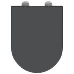 vidaXL Rýchlo uvoľňovacie WC sedadlo s tichým zatváraním Duroplast Antracit – Obrázok 7