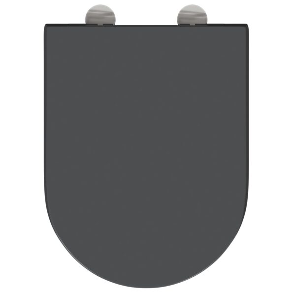vidaXL Rýchlo uvoľňovacie WC sedadlo s tichým zatváraním Duroplast Antracit – Obrázok 7