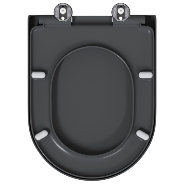 vidaXL Rýchlo uvoľňovacie WC sedadlo s tichým zatváraním Duroplast Antracit – Obrázok 9
