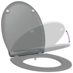 vidaXL Rýchloupínacie WC sedadlo so soft close Duroplast Sivá – Obrázok 10