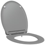 vidaXL Rýchloupínacie WC sedadlo so soft close Duroplast Sivá – Obrázok 2