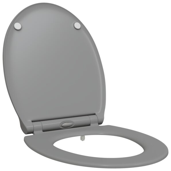 42002363_2.jpg vidaXL Rýchloupínacie WC sedadlo so soft close Duroplast Sivá – Obrázok 2