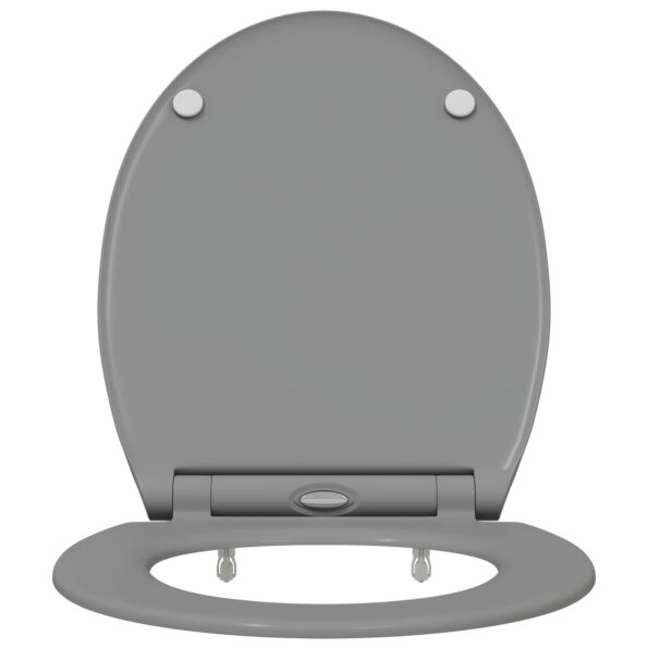 42002363_5.jpg vidaXL Rýchloupínacie WC sedadlo so soft close Duroplast Sivá – Obrázok 5