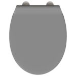 vidaXL Rýchloupínacie WC sedadlo so soft close Duroplast Sivá – Obrázok 7