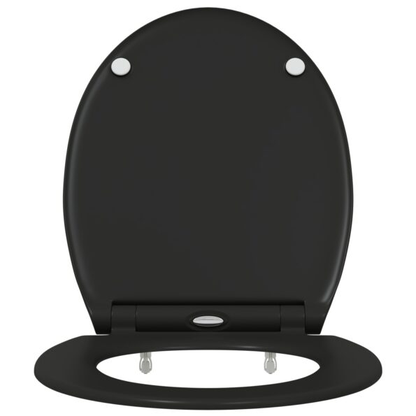 vidaXL Rýchloupínacie toaletné sedadlo s pomalým uzatváraním Duroplast Čierne – Obrázok 5