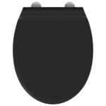 vidaXL Rýchloupínacie toaletné sedadlo s pomalým uzatváraním Duroplast Čierne – Obrázok 7