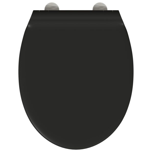 vidaXL Rýchloupínacie toaletné sedadlo s pomalým uzatváraním Duroplast Čierne – Obrázok 7
