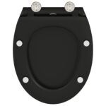 vidaXL Rýchloupínacie toaletné sedadlo s pomalým uzatváraním Duroplast Čierne – Obrázok 9