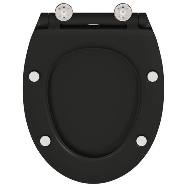 vidaXL Rýchloupínacie toaletné sedadlo s pomalým uzatváraním Duroplast Čierne – Obrázok 9