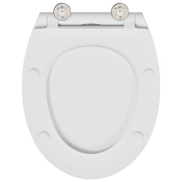 vidaXL Rýchlonavrátna toaletná doska s tichým zavretím Duroplast biela – Obrázok 9