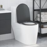 vidaXL Rýchloupínacie WC sedadlo s tichým zatváraním Duroplast Antracit