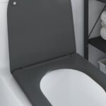 vidaXL Rýchloupínacie WC sedadlo s tichým zatváraním Duroplast Antracit – Obrázok 4