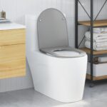 vidaXL Rýchloupínacie WC sedadlo s tichým zatváraním z Duroplastu, Šedé