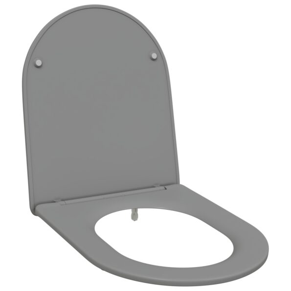 42002367_2.jpg vidaXL Rýchloupínacie WC sedadlo s tichým zatváraním z Duroplastu, Šedé – Obrázok 2