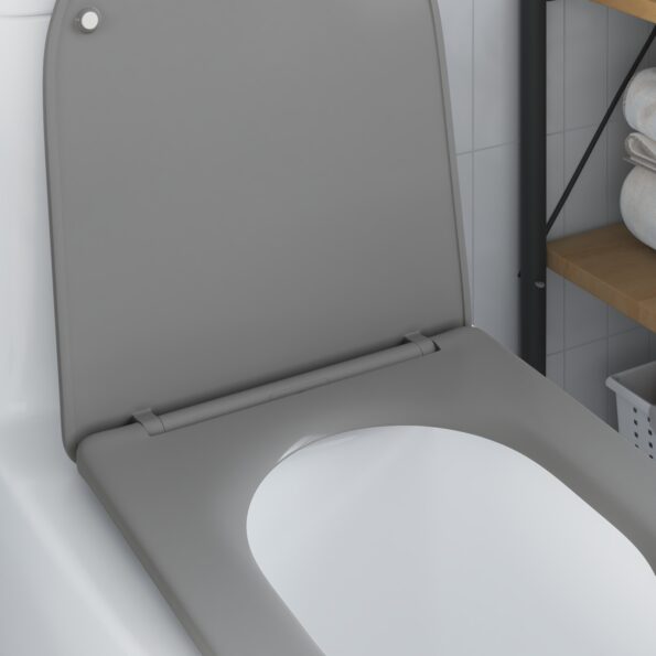 42002367_4.jpg vidaXL Rýchloupínacie WC sedadlo s tichým zatváraním z Duroplastu, Šedé – Obrázok 4