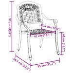 vidaXL Záhradné stoličky 2 ks Čierne z liatiny – Obrázok 10
