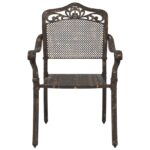 vidaXL Záhradné stoličky 2 ks Bronzová liatina – Obrázok 4