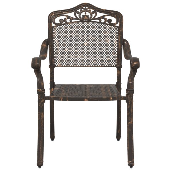 vidaXL Záhradné stoličky 2 ks Bronzová liatina – Obrázok 4