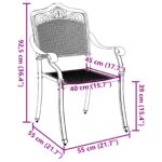vidaXL Záhradné stoličky 2 ks Čierna liatina – Obrázok 10