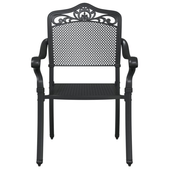 vidaXL Záhradné stoličky 2 ks Čierna liatina – Obrázok 4