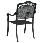 vidaXL Záhradné stoličky 2 ks Čierna liatina – Obrázok 6