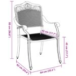 vidaXL Záhradné stoličky 2 ks Zelené z liatiny – Obrázok 10