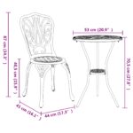 vidaXL 3-dielna záhradná bistro súprava - Zelená, hliníková – Obrázok 13