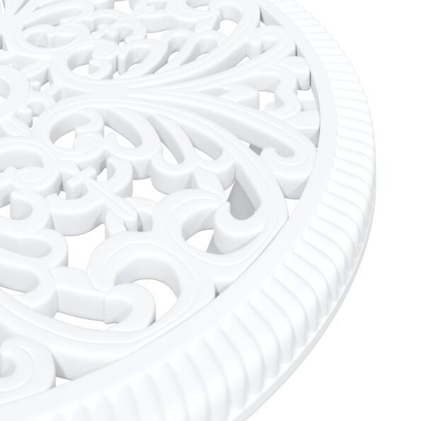 vidaXL 3-dielna bistro súprava do záhrady, biela, z liateho hliníka – Obrázok 10