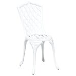 vidaXL 3-dielna bistro súprava do záhrady, biela, z liateho hliníka – Obrázok 4