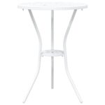 vidaXL 3-dielna bistro súprava do záhrady, biela, z liateho hliníka – Obrázok 5
