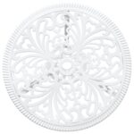 vidaXL 3-dielna bistro súprava do záhrady, biela, z liateho hliníka – Obrázok 8