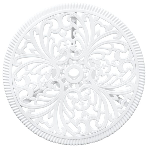 vidaXL 3-dielna bistro súprava do záhrady, biela, z liateho hliníka – Obrázok 8