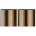 vidaXL akustické nástenné panely 2 ks lamelové 60,5x60 cm dubová dyha – Obrázok 2