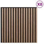 vidaXL akustické nástenné panely 8 ks lamelové 60,5x60 cm dubová dyha – Obrázok 2