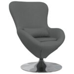 vidaXL Vajíčkové kreslo Tmavo šedá 63 x 73 x 90 cm látka – Obrázok 2