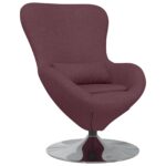 vidaXL Vajíčkové kreslo Fialová 63 x 73 x 90 cm látka – Obrázok 2