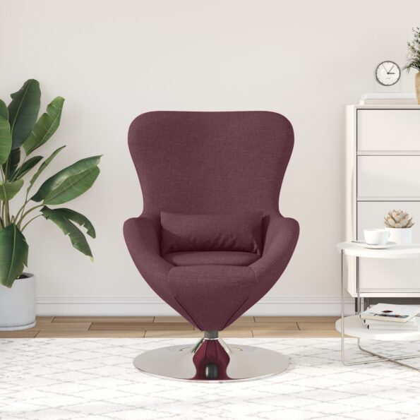 vidaXL Vajíčkové kreslo Fialová 63 x 73 x 90 cm látka – Obrázok 3
