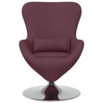 vidaXL Vajíčkové kreslo Fialová 63 x 73 x 90 cm látka – Obrázok 4