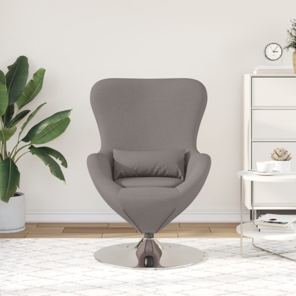 vidaXL Vajíčkové kreslo Sivohnedá 63 x 73 x 90 cm látka – Obrázok 3