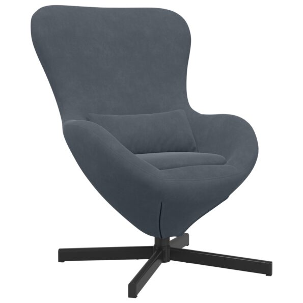vidaXL Vajíčkové kreslo Tmavo šedá 63 x 73 x 90 cm Zamat – Obrázok 2