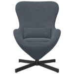 vidaXL Vajíčkové kreslo Tmavo šedá 63 x 73 x 90 cm Zamat – Obrázok 4