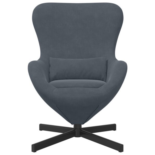 vidaXL Vajíčkové kreslo Tmavo šedá 63 x 73 x 90 cm Zamat – Obrázok 4